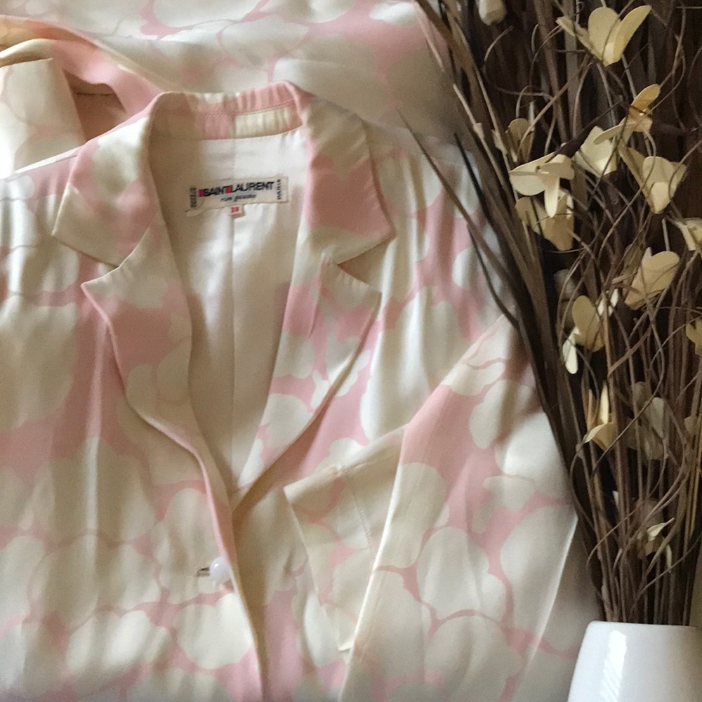 YSL Saint Laurent rive gauche Silk Pajama Set